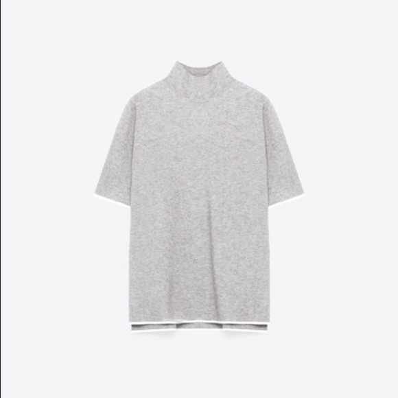 Zara Stripe Cuff High-neck Sweater. - Picture 3 of 8